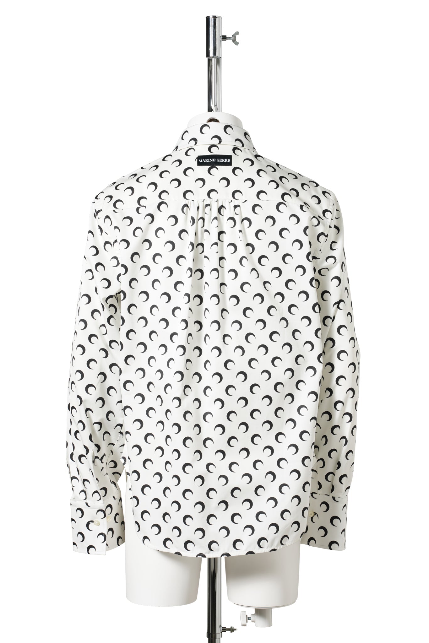 POPLIN ALL OVER MOON PRINTED LS SHIRT / WH11:WHITE/BLACK