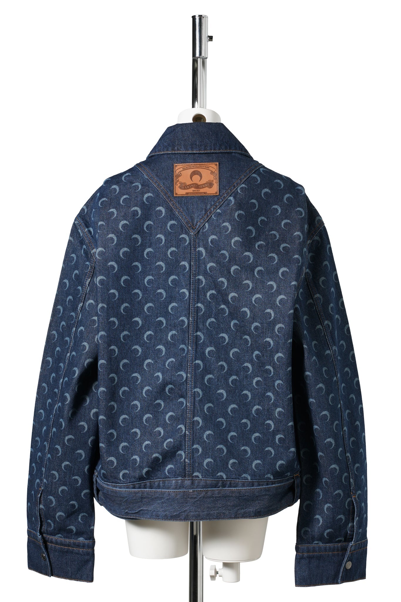 MIDNIGHT BLUE DENIM BELTED TRUCKER JACKET / BL80:MIDNIGHT BLUE