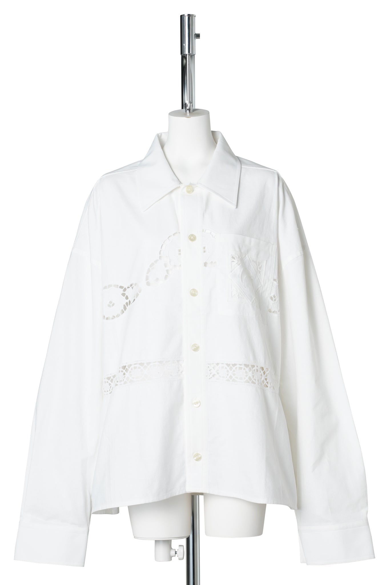REGENERATED HOUSEHOLD LINEN BOXY LS SHIRT / WH20:OFF WHITE