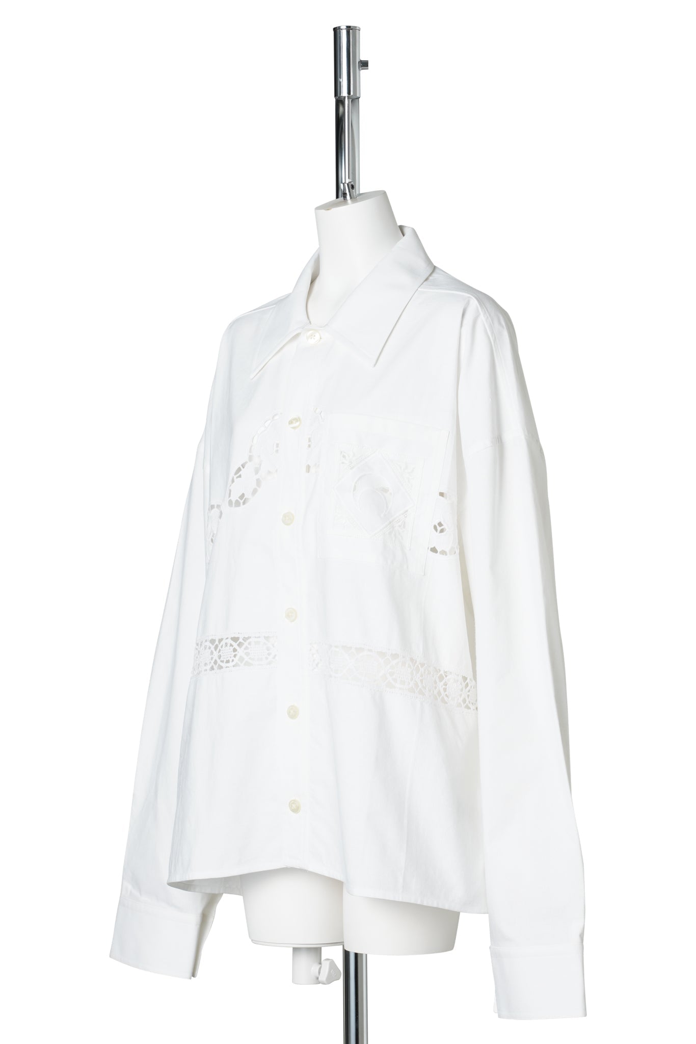 REGENERATED HOUSEHOLD LINEN BOXY LS SHIRT / WH20:OFF WHITE