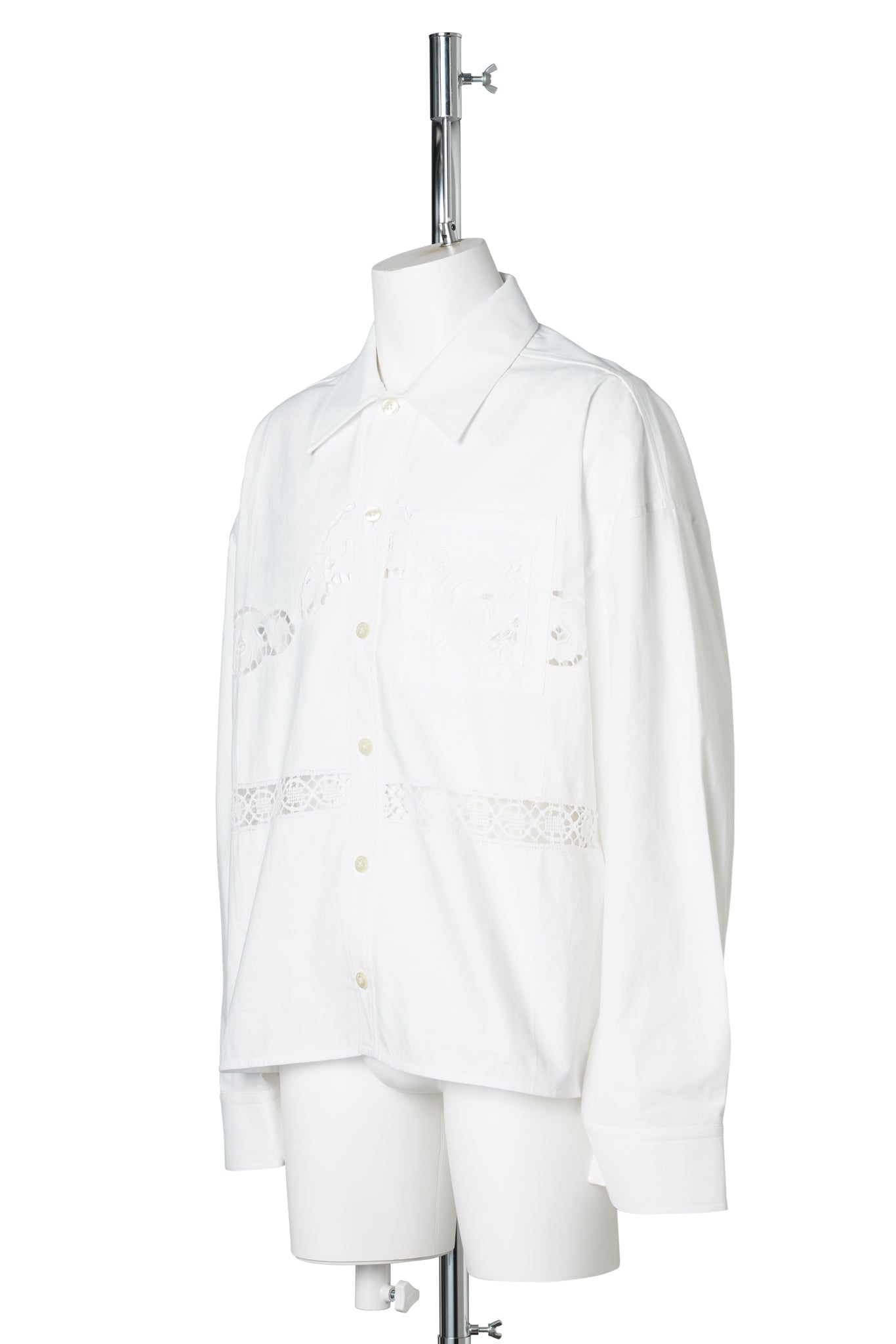 REGENERATED HOUSEHOLD LINEN BOXY LS SHIRT / WH20:OFF WHITE