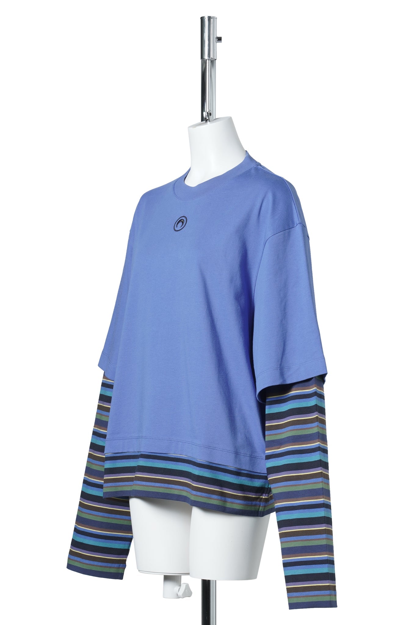 MOON LOGO STRIPES JERSEY LS DOUBLE T-SHIRT / BL50:BLUE