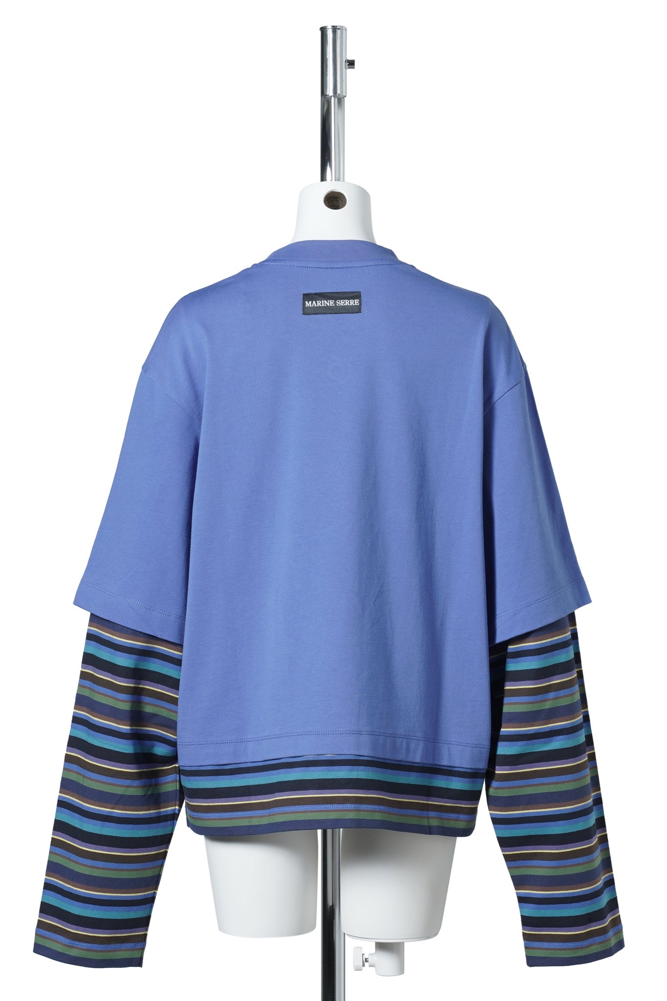 MOON LOGO STRIPES JERSEY LS DOUBLE T-SHIRT / BL50:BLUE