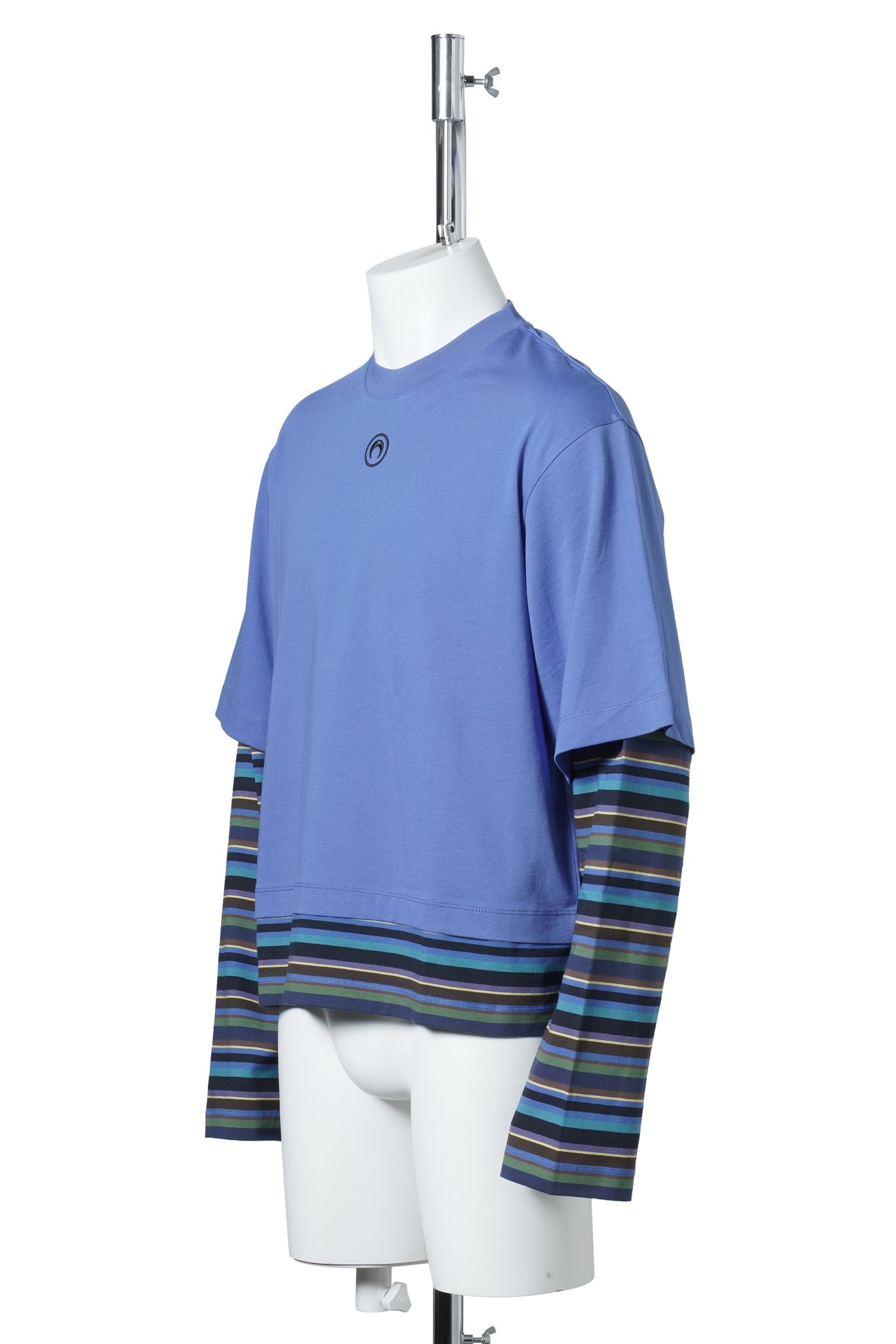 MOON LOGO STRIPES JERSEY LS DOUBLE T-SHIRT / BL50:BLUE