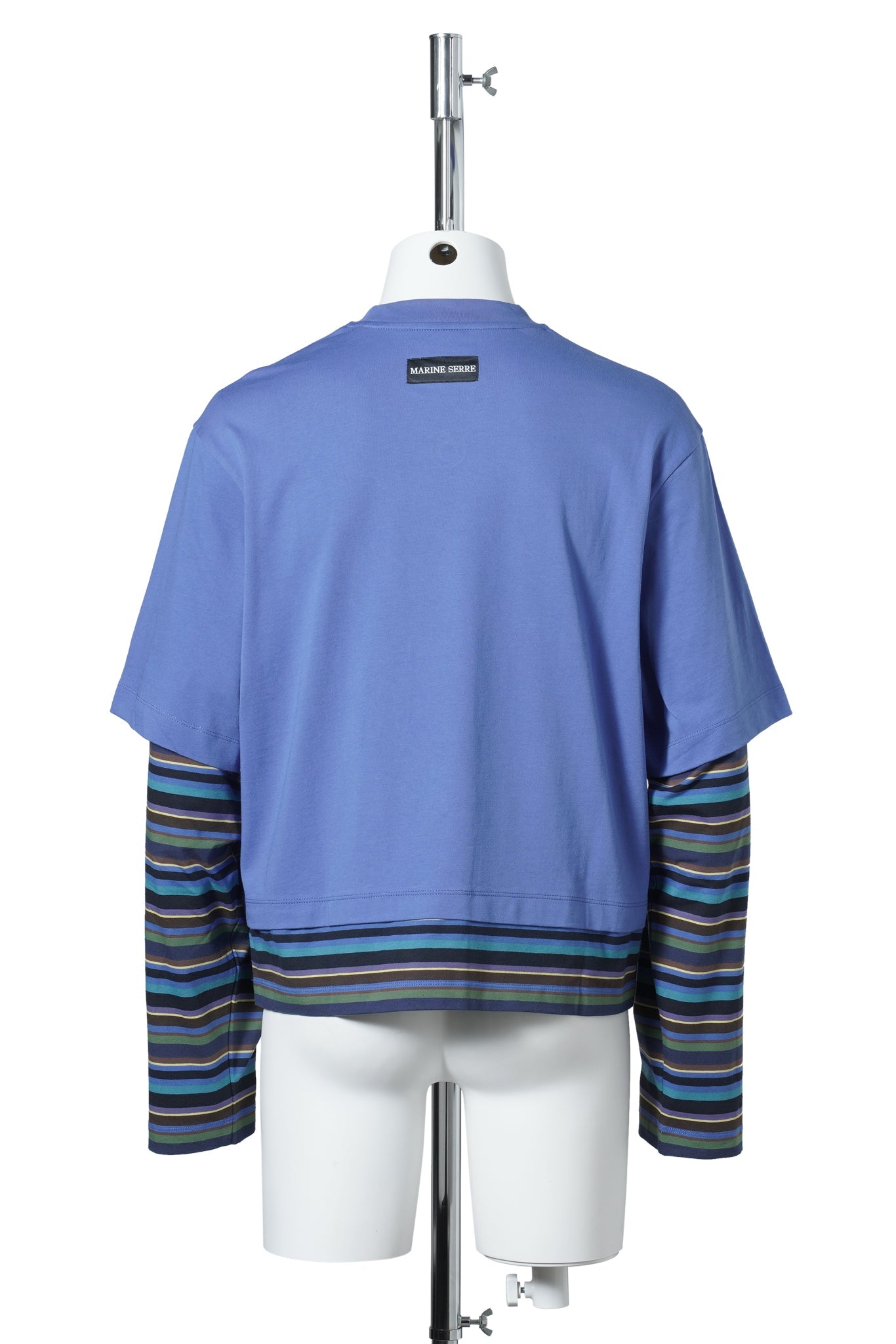 MOON LOGO STRIPES JERSEY LS DOUBLE T-SHIRT / BL50:BLUE