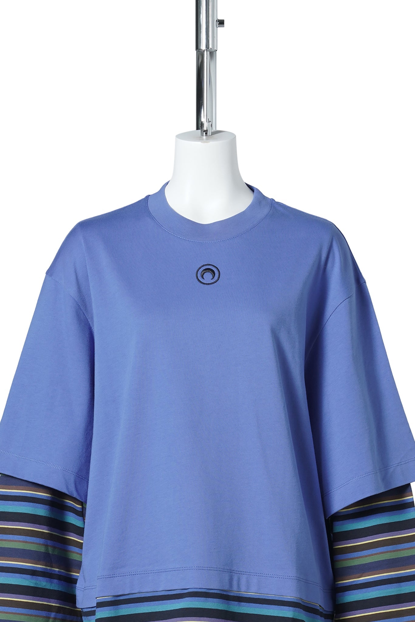 MOON LOGO STRIPES JERSEY LS DOUBLE T-SHIRT / BL50:BLUE