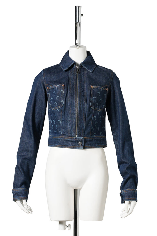 MIDNIGHT BLUE DENIM TRUCKER ZIPPEDJACKET / BL80:MIDNIGHT BLUE