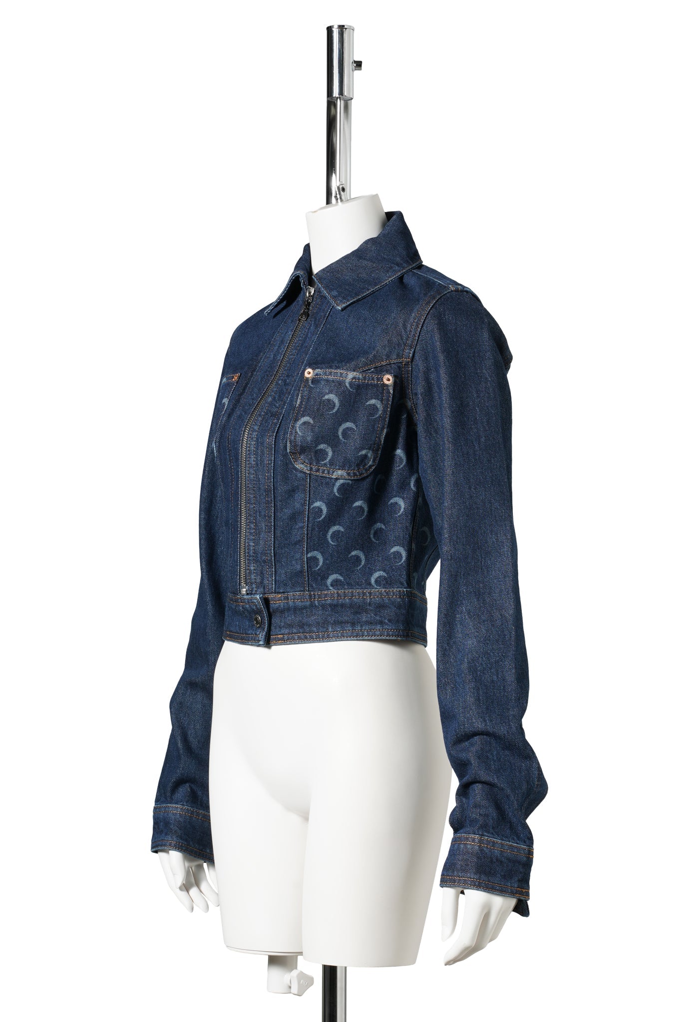MIDNIGHT BLUE DENIM TRUCKER ZIPPEDJACKET / BL80:MIDNIGHT BLUE