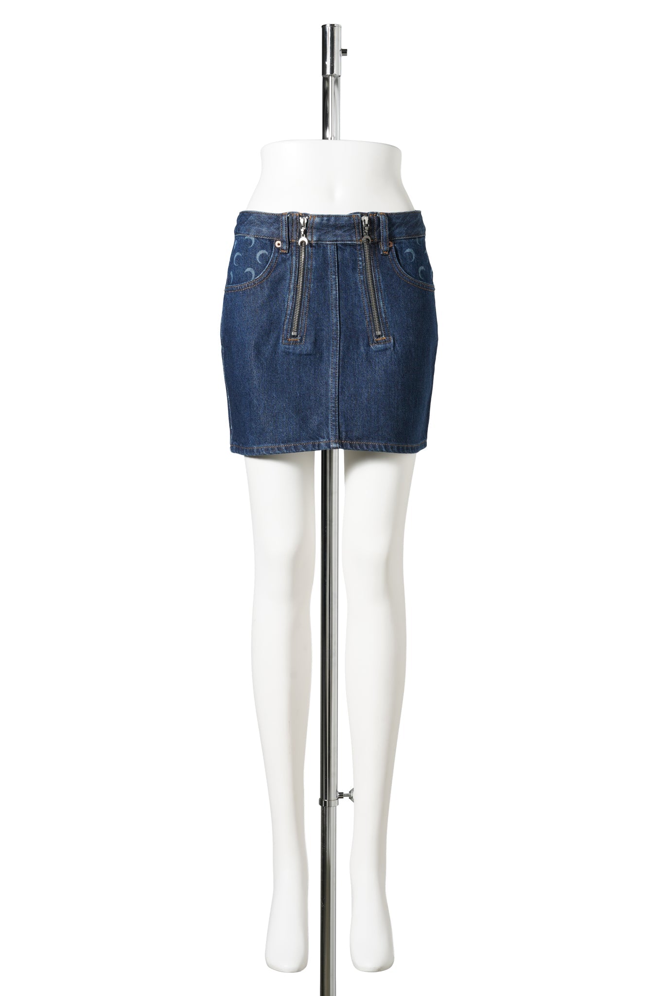 MIDNIGHT BLUE ZIPPED MINI SKIRT / BL80:MIDNIGHT BLUE