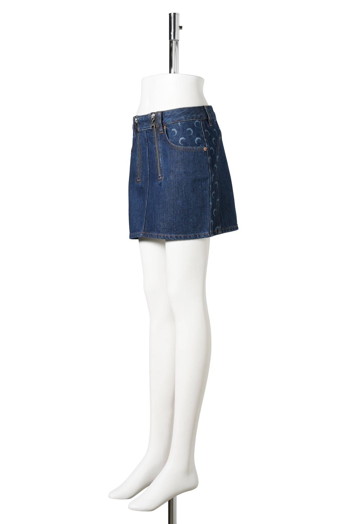 MIDNIGHT BLUE ZIPPED MINI SKIRT / BL80:MIDNIGHT BLUE
