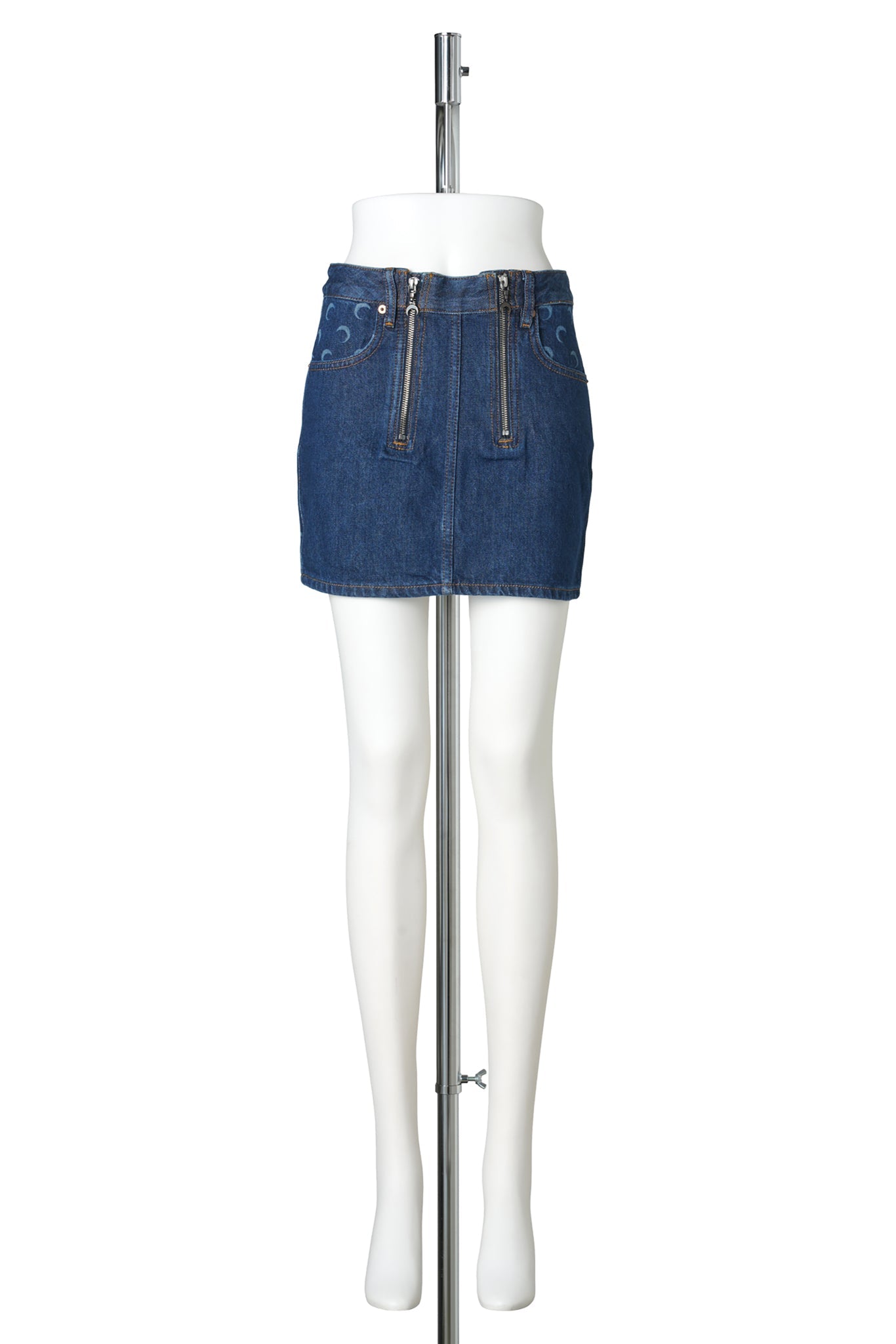 MIDNIGHT BLUE ZIPPED MINI SKIRT / BL80:MIDNIGHT BLUE
