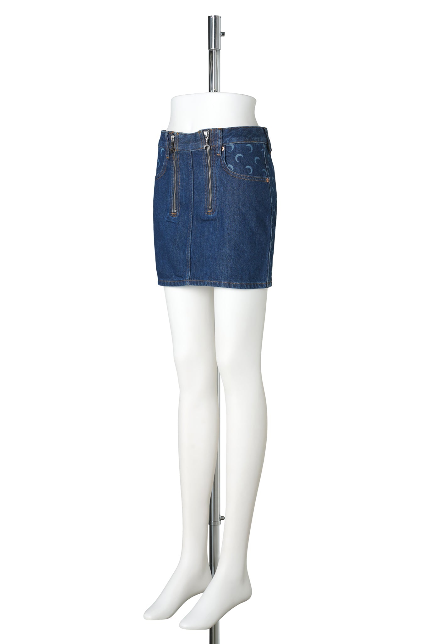 MIDNIGHT BLUE ZIPPED MINI SKIRT / BL80:MIDNIGHT BLUE