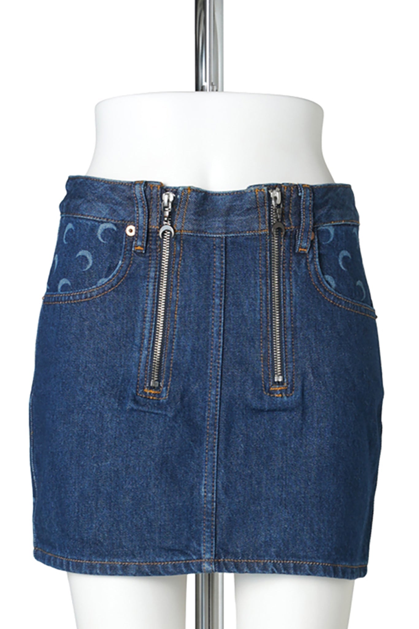 MIDNIGHT BLUE ZIPPED MINI SKIRT / BL80:MIDNIGHT BLUE