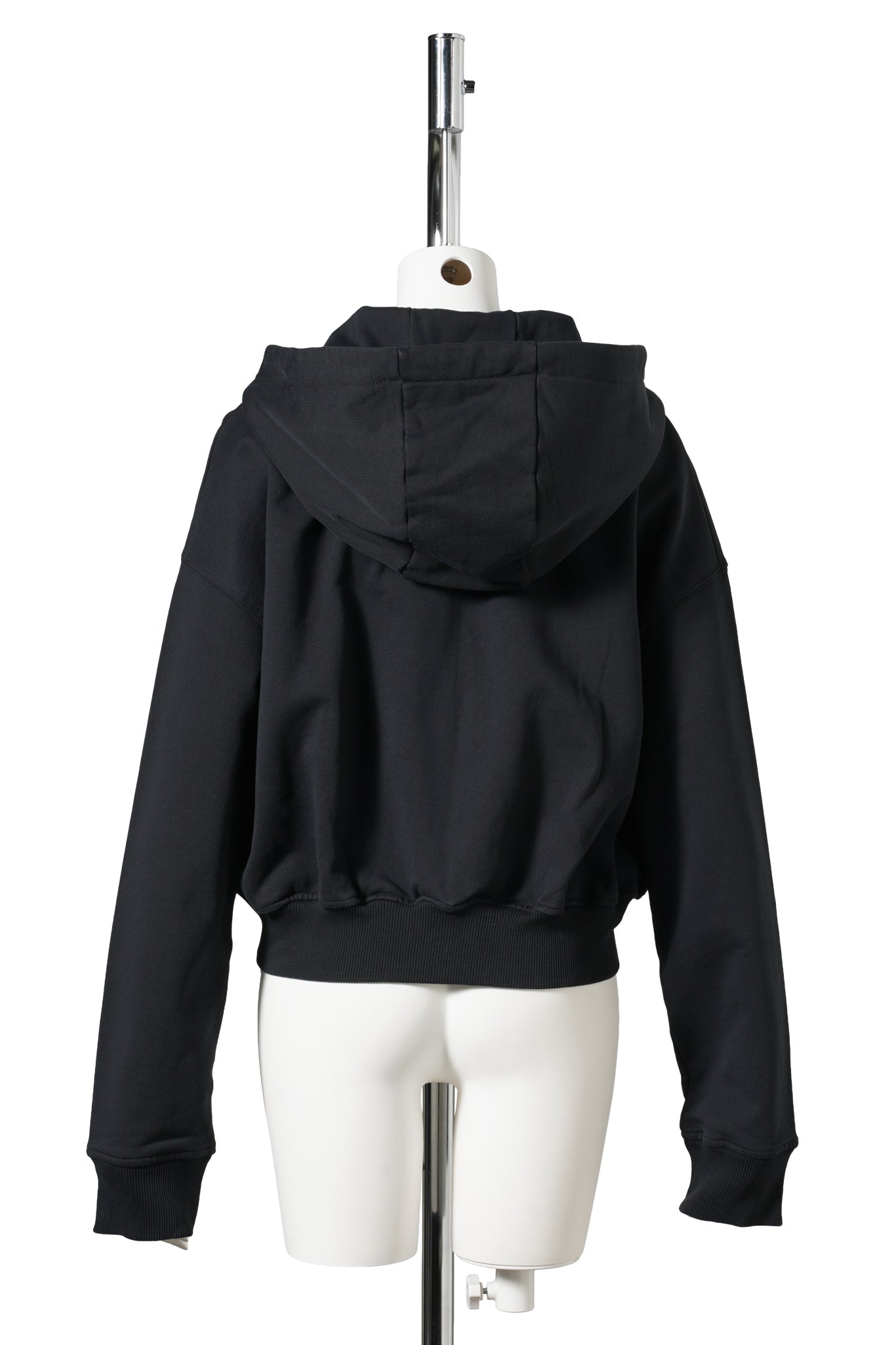 MOON LOGO ZIPPED CROPPED HOODIE / BK99:BLACK