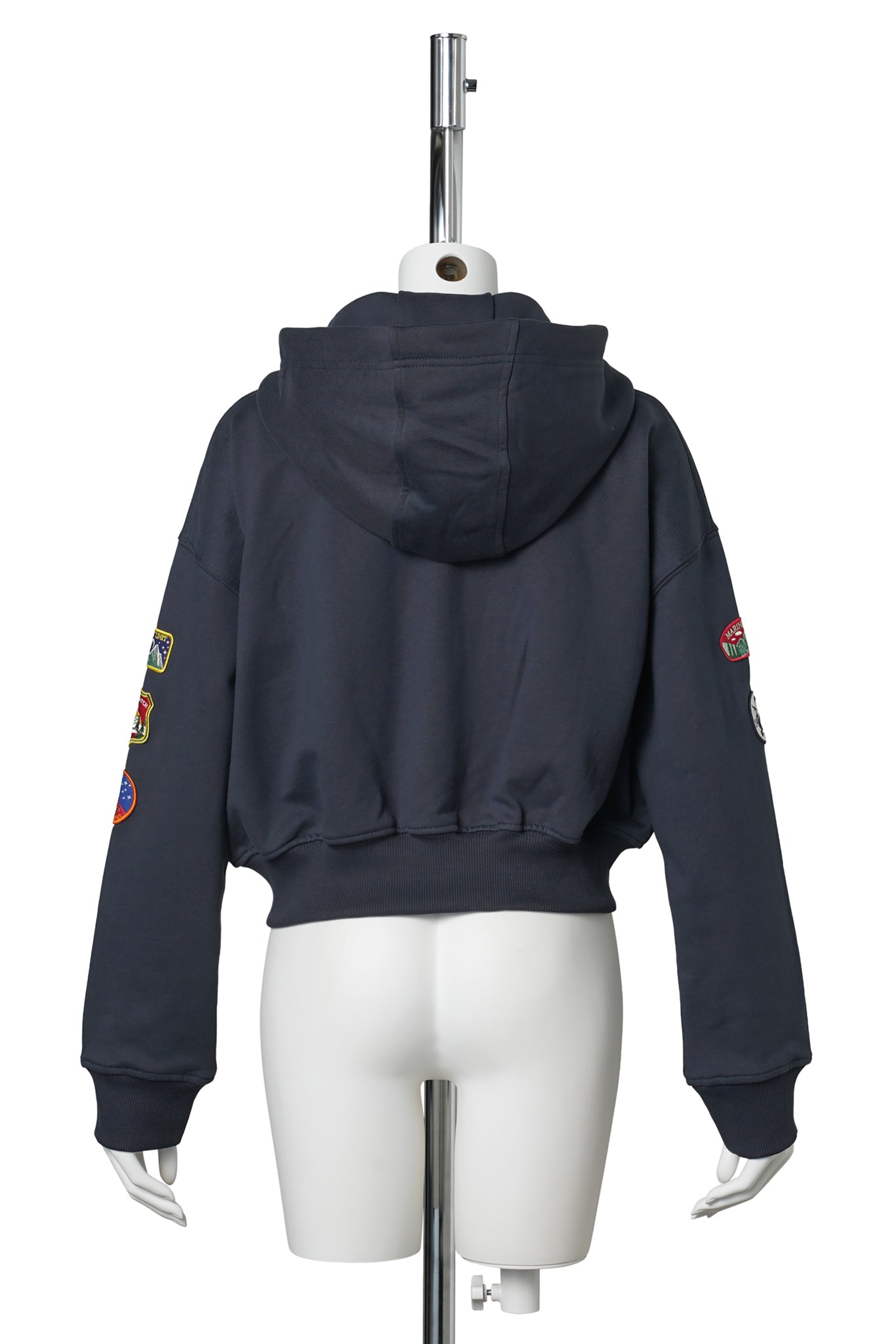 SCOUT PATCHES ZIPPED CROPPED HOODIE / BL81：GRAPHITE BLUE