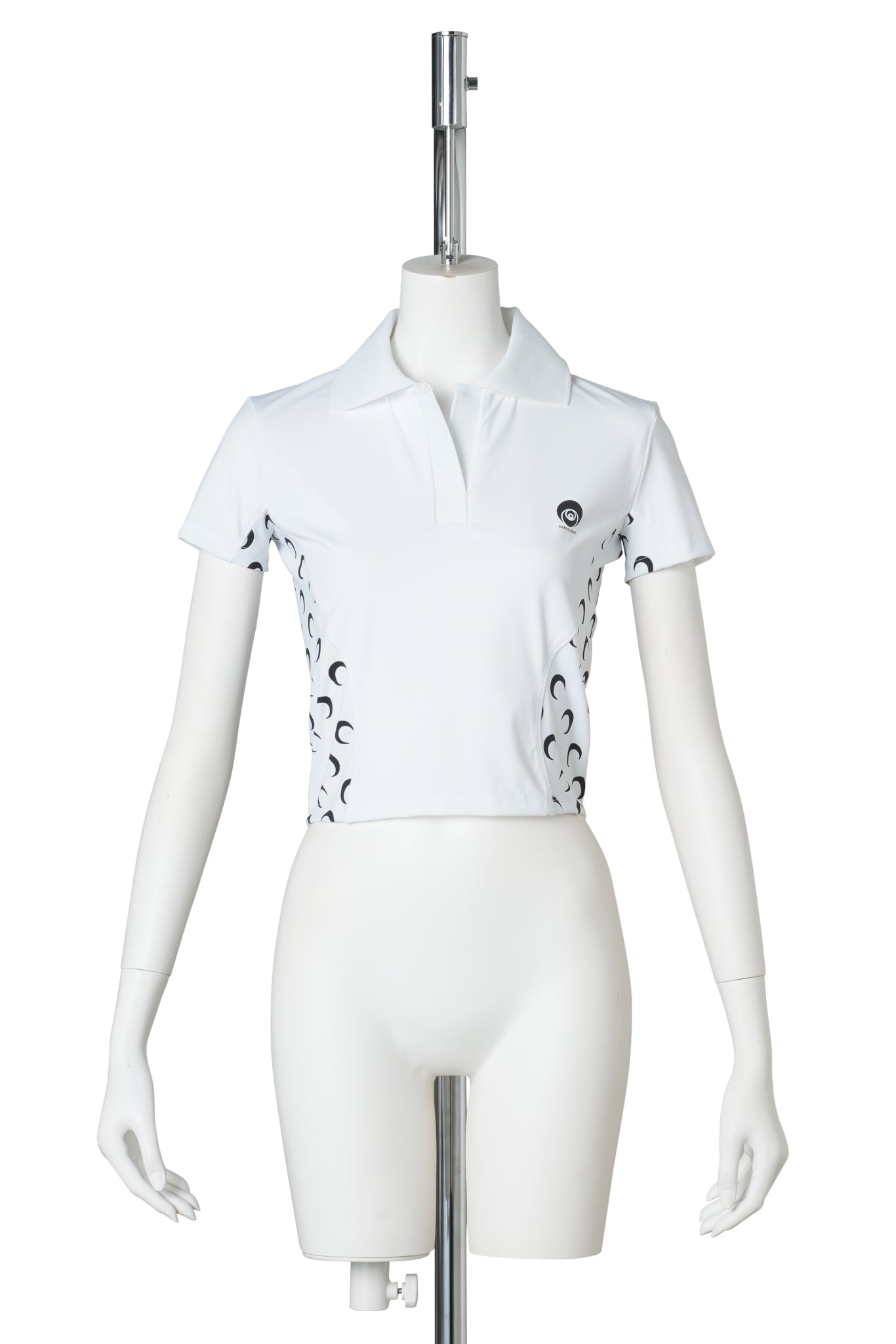 ATHLEISURE SS POLO TOP WITH MOON INSERTS / WH00:OPTICAL WHITE