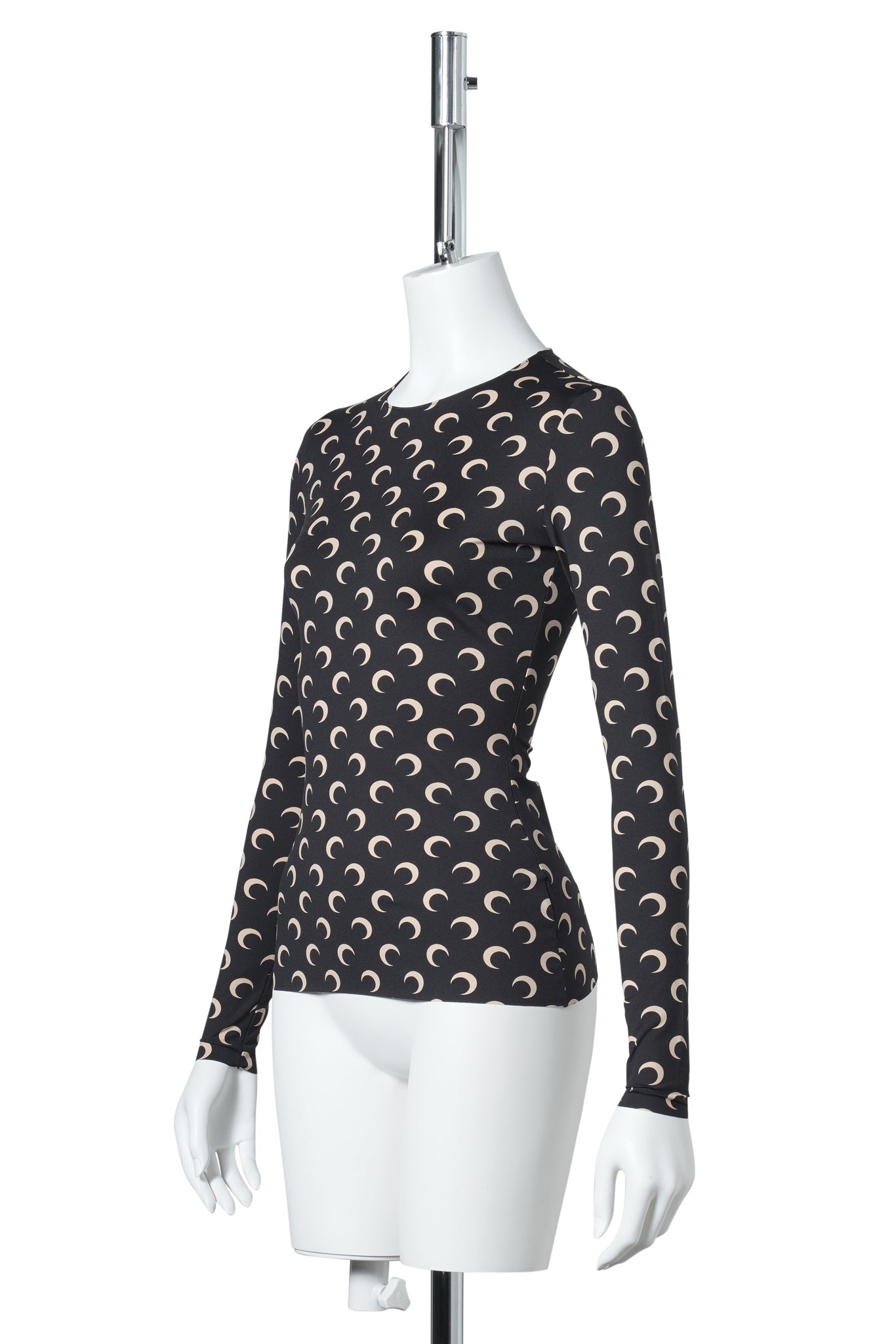 MOON PRINTED JERSEY LS CREWNECK TOP / IT99:INVERSE TAN