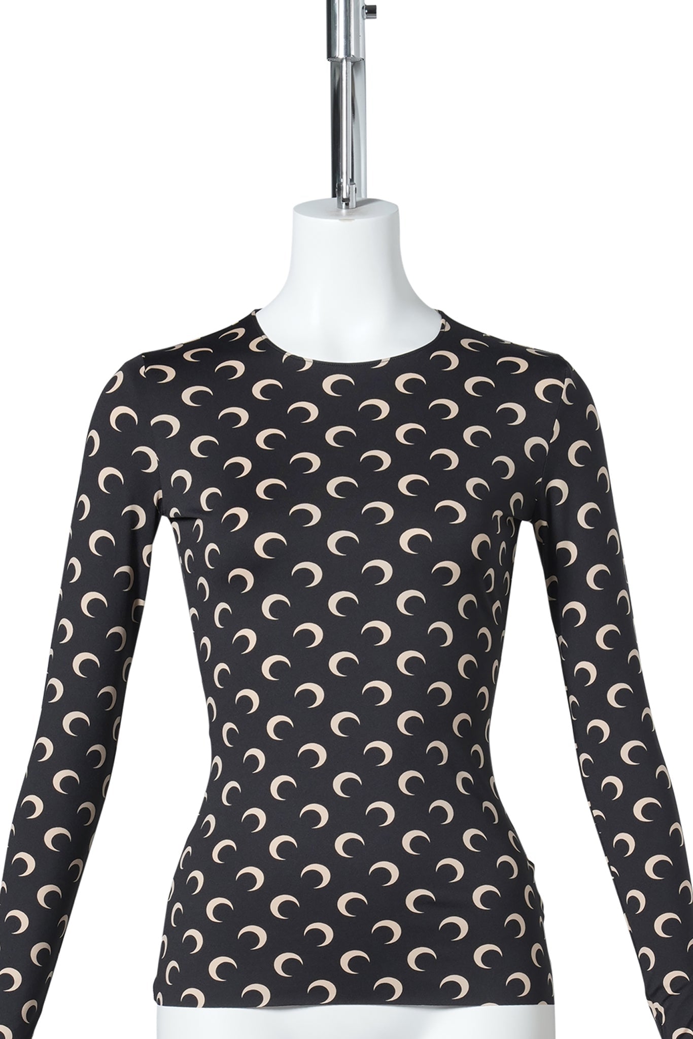 MOON PRINTED JERSEY LS CREWNECK TOP / IT99:INVERSE TAN