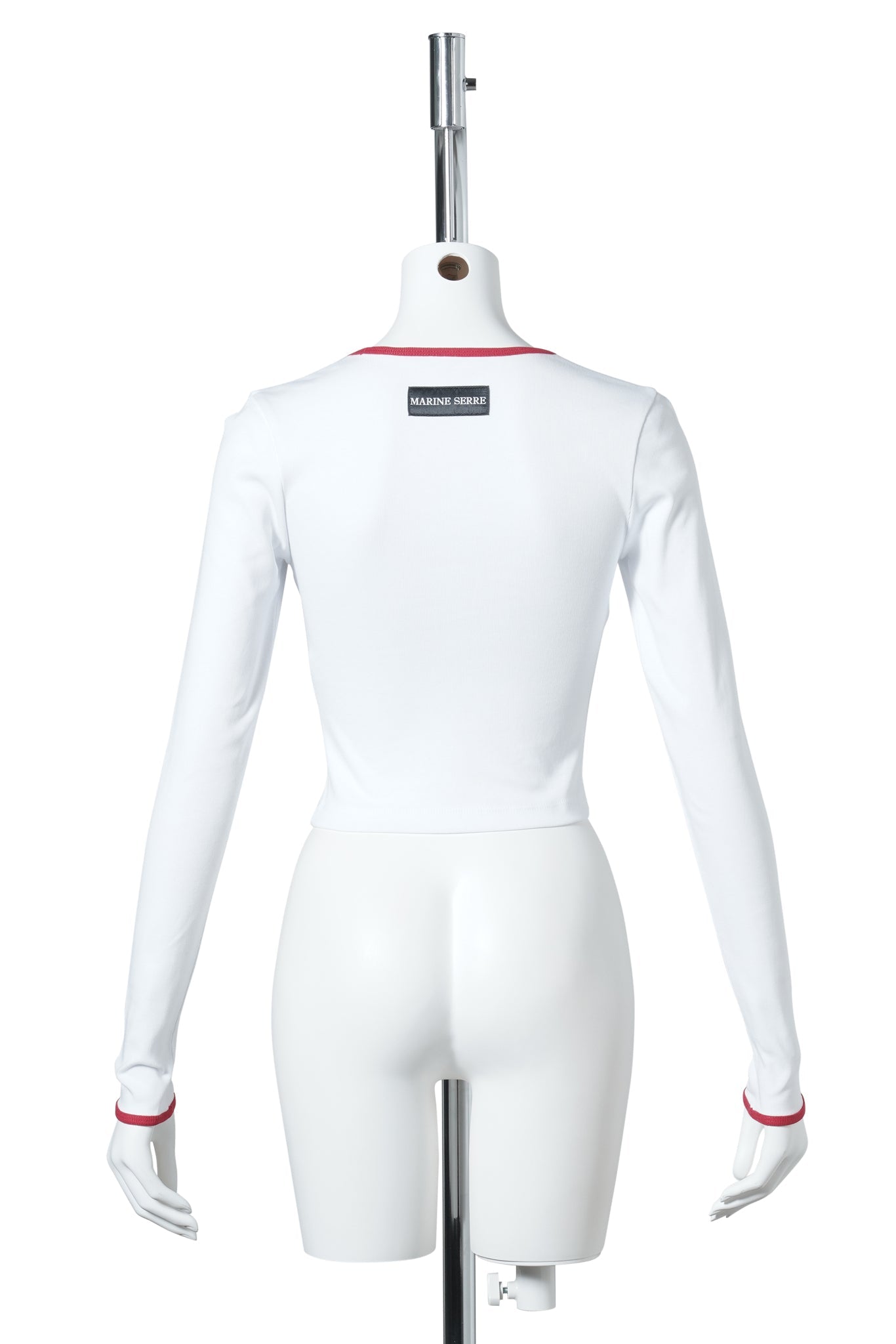 MOON LOGO BICOLOR JERSEY LS ROUNDNECK T-SHIRT / WH17:WHITE/RED