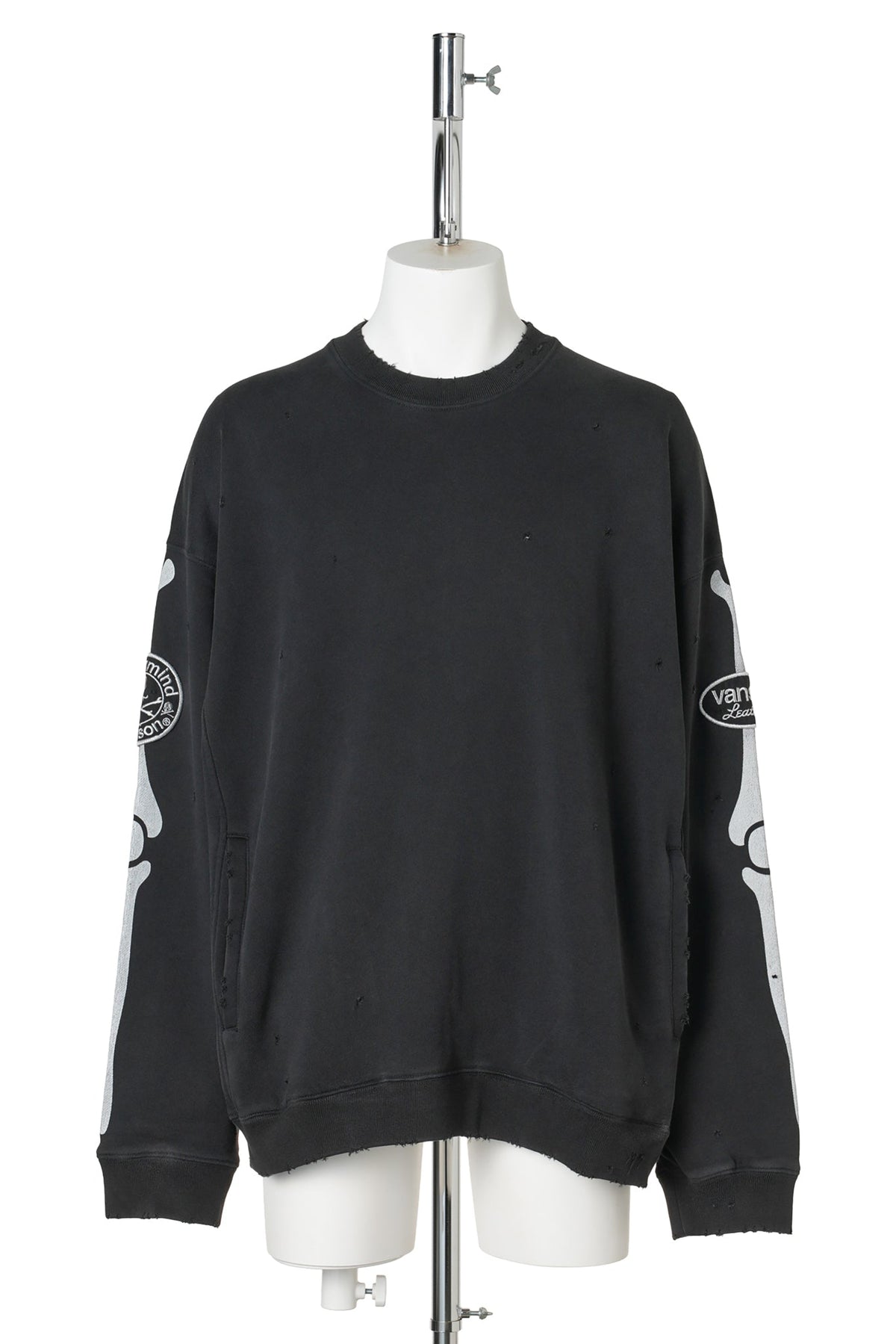 VANSON CREWNECK SWEATSHIRT DAMAGED B-FIT / 012:BLACK