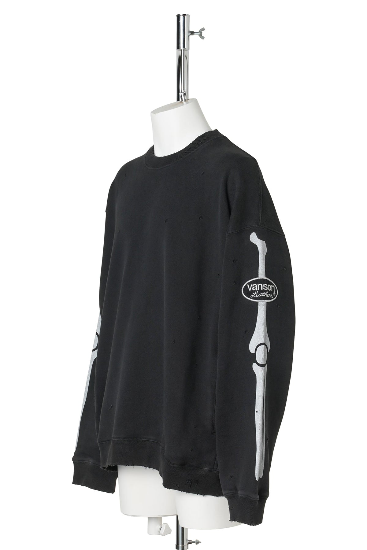 VANSON CREWNECK SWEATSHIRT DAMAGED B-FIT / 012:BLACK