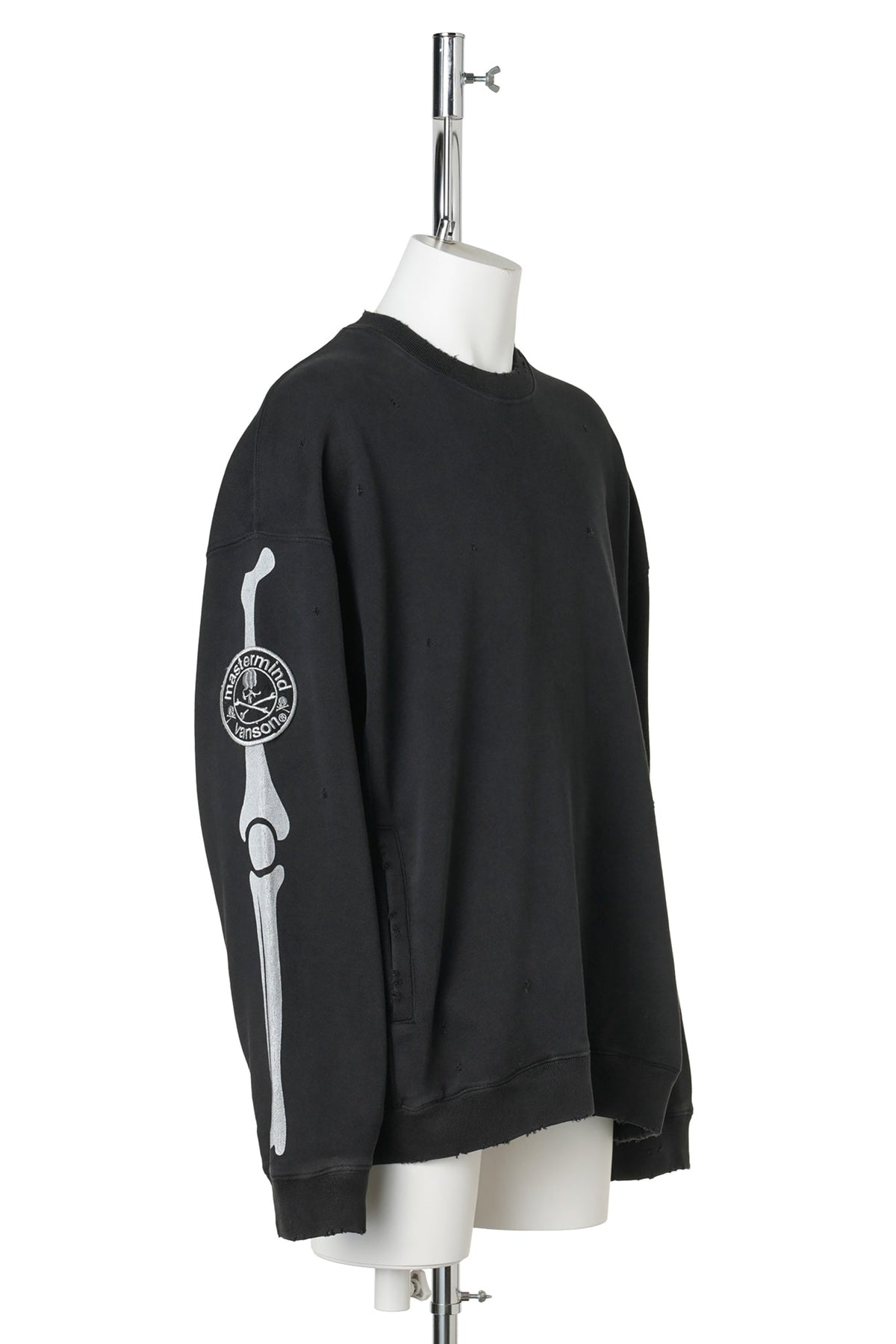 VANSON CREWNECK SWEATSHIRT DAMAGED B-FIT / 012:BLACK