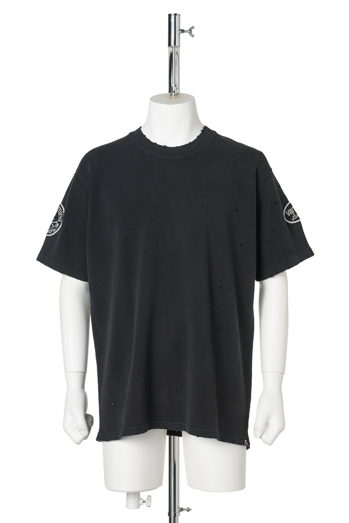 VANSON THERMAL SS TEE DAMAGED R-FIT / 012:BLACK