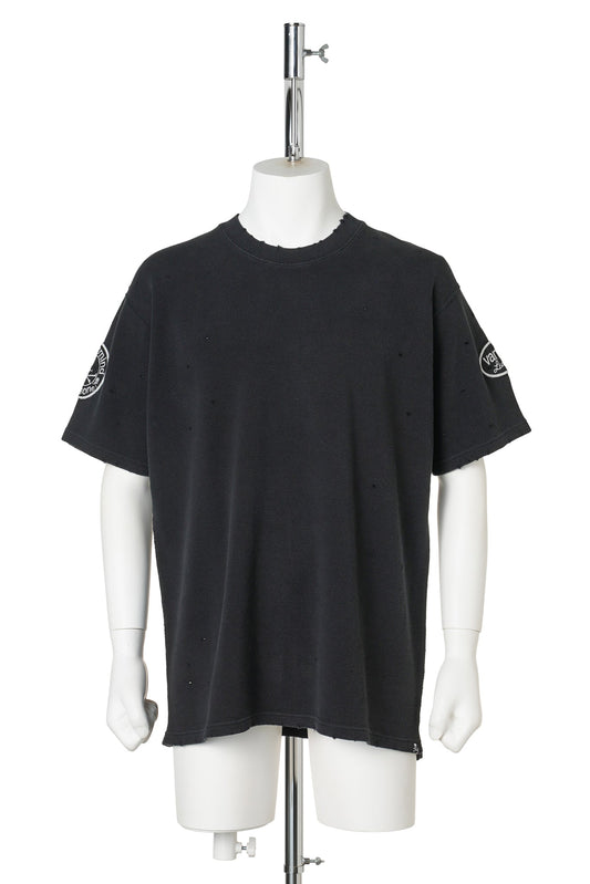 VANSON THERMAL SS TEE DAMAGED R-FIT / 012:BLACK