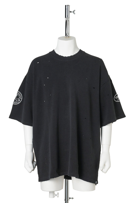 VANSON THERMAL SS TEE DAMAGED B-FIT / 012:BLACK