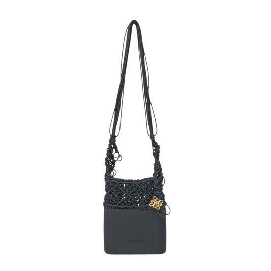 KNOT SILICONE KNITTING MINI SHOULDER BAG / BLACK