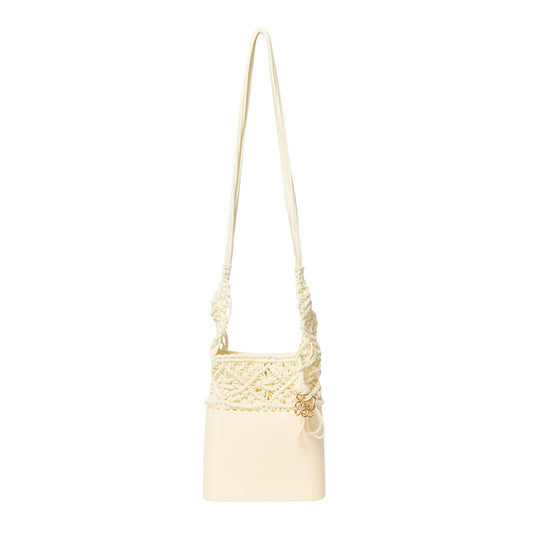 KNOT SILICONE KNITTING MINI SHOULDER BAG / IVORY