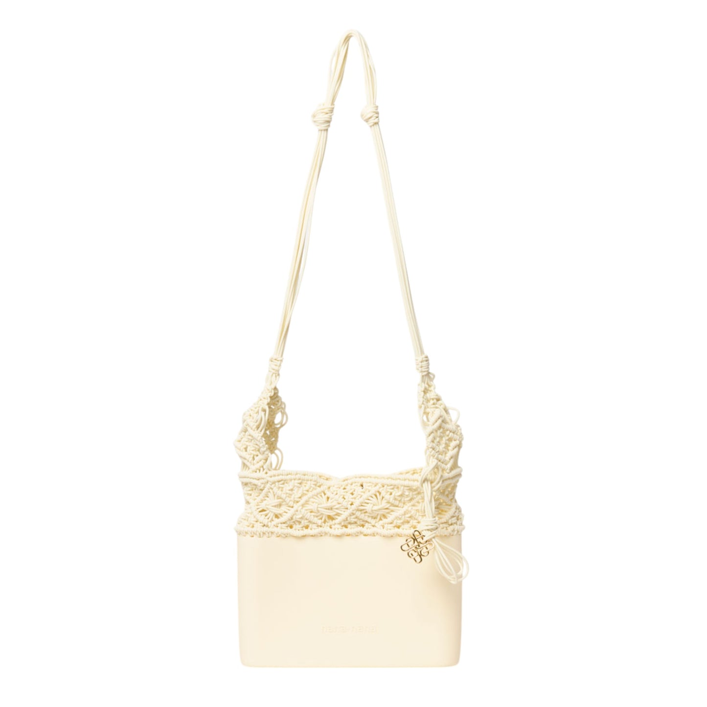 KNOT SILICONE KNITTING MIDI SHOULDER BAG / IVORY