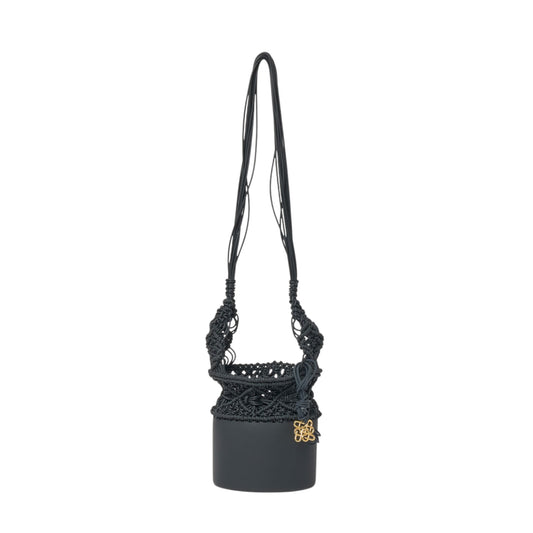 KNOT SILICONE KNITTING BUCKET SHOULDER BAG / BLACK