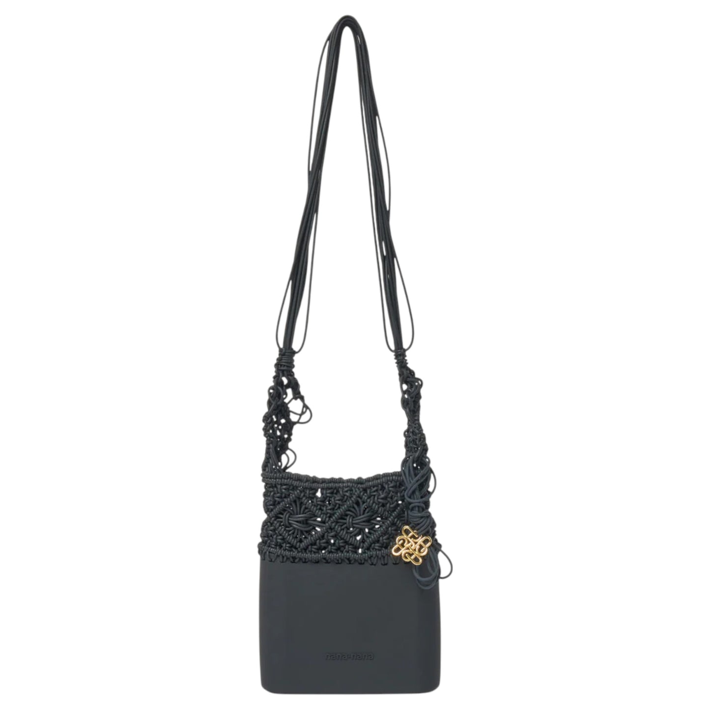 KNOT SILICONE KNITTING MINI SHOULDER BAG / BLACK