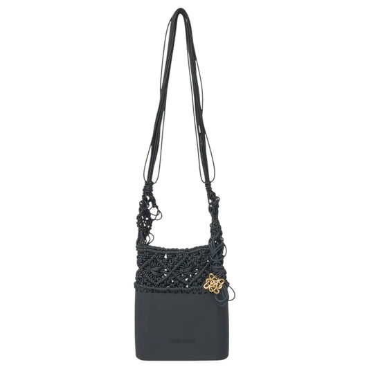 KNOT SILICONE KNITTING MINI SHOULDER BAG / BLACK