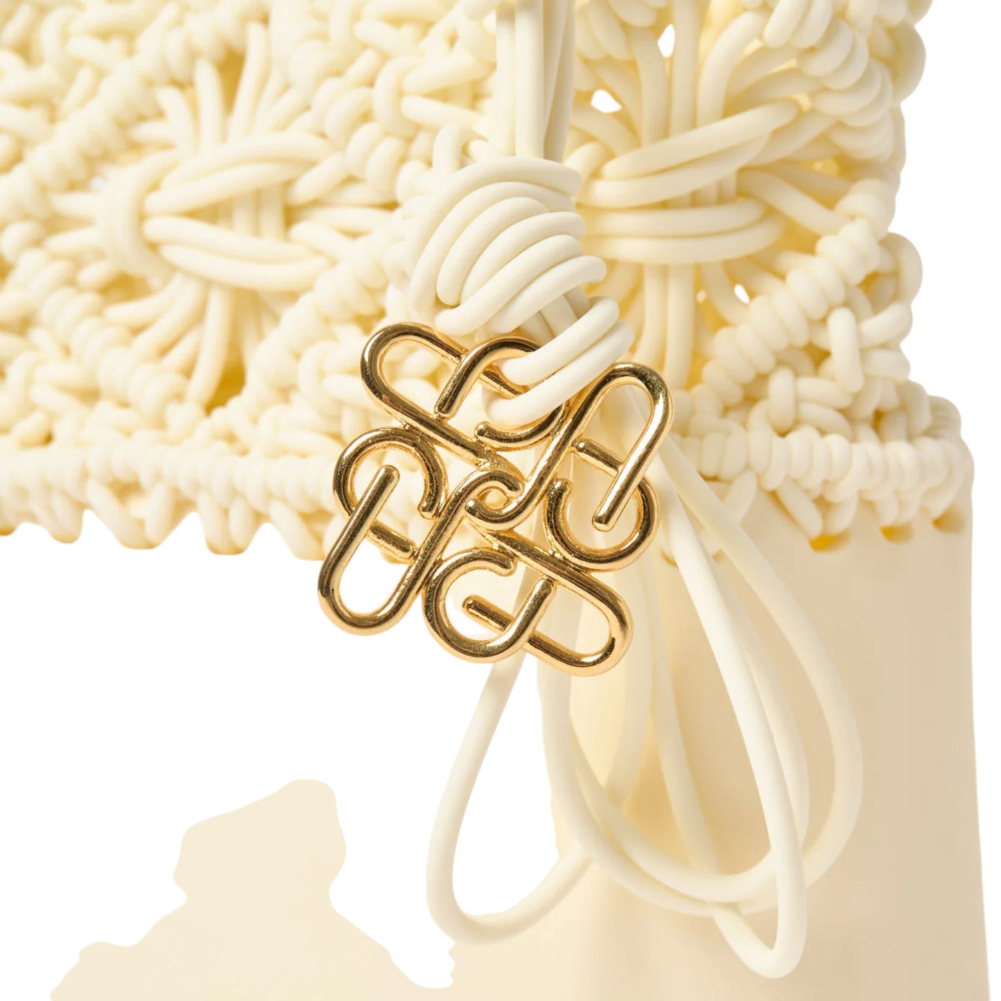 KNOT SILICONE KNITTING MINI SHOULDER BAG / IVORY