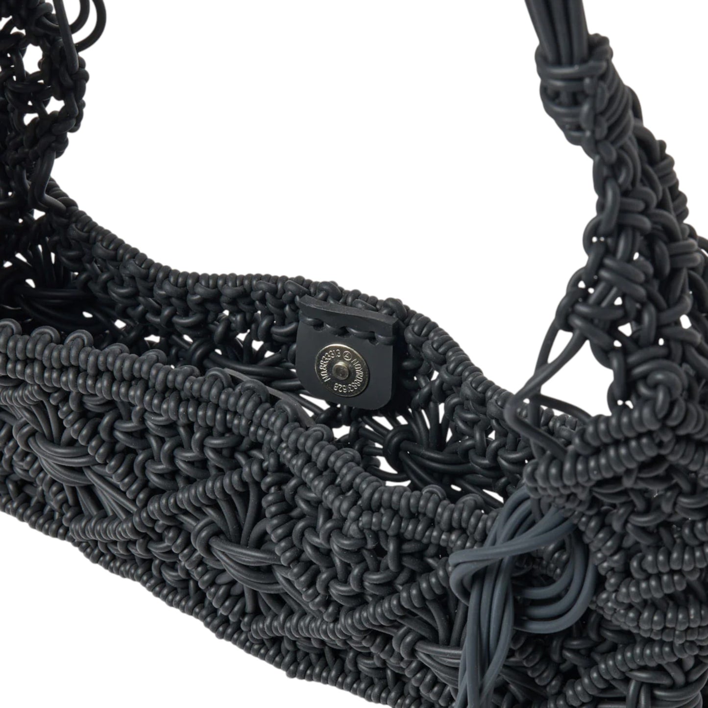 KNOT SILICONE KNITTING MIDI SHOULDER BAG / BLACK