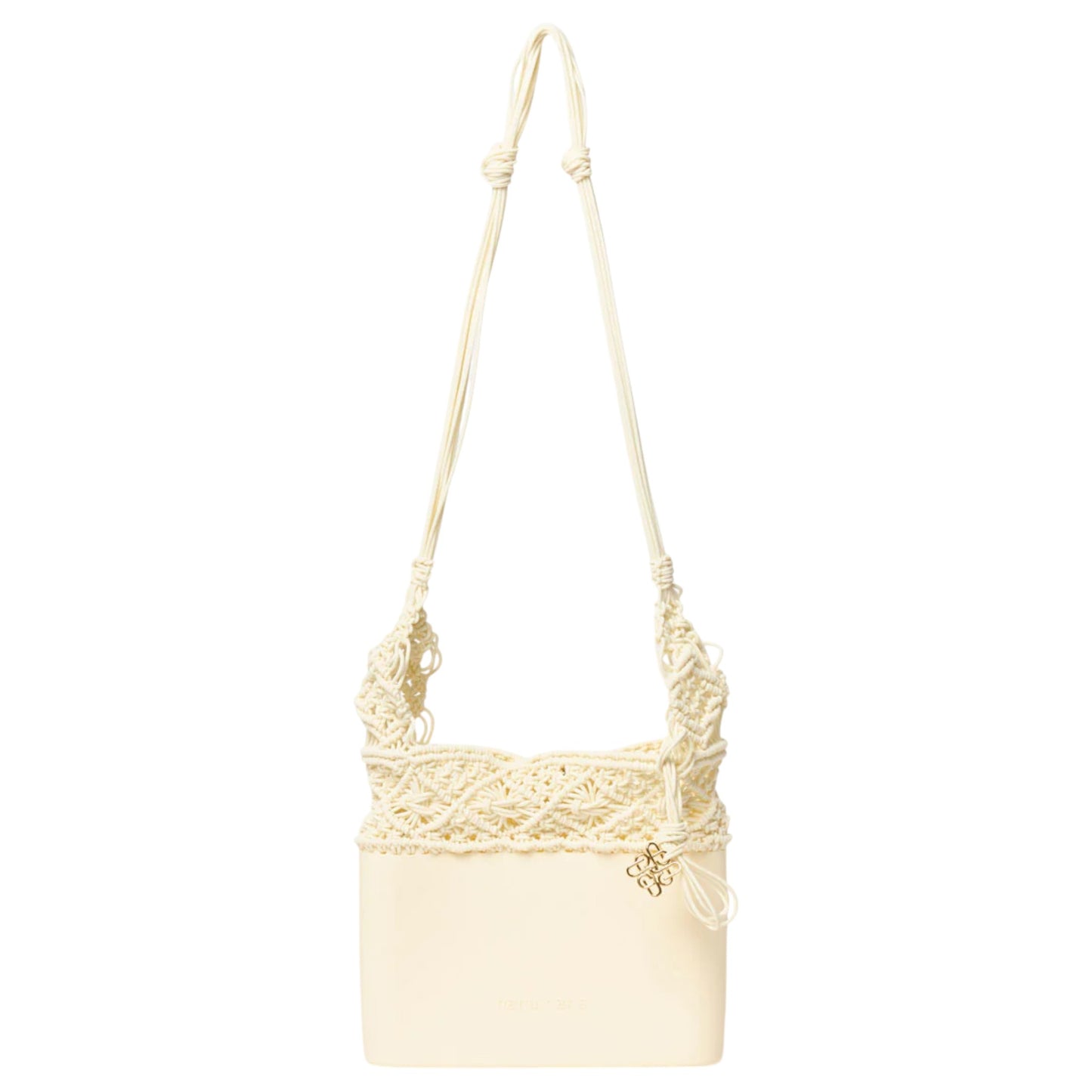 KNOT SILICONE KNITTING MIDI SHOULDER BAG / IVORY
