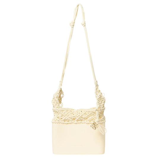 KNOT SILICONE KNITTING MIDI SHOULDER BAG / IVORY