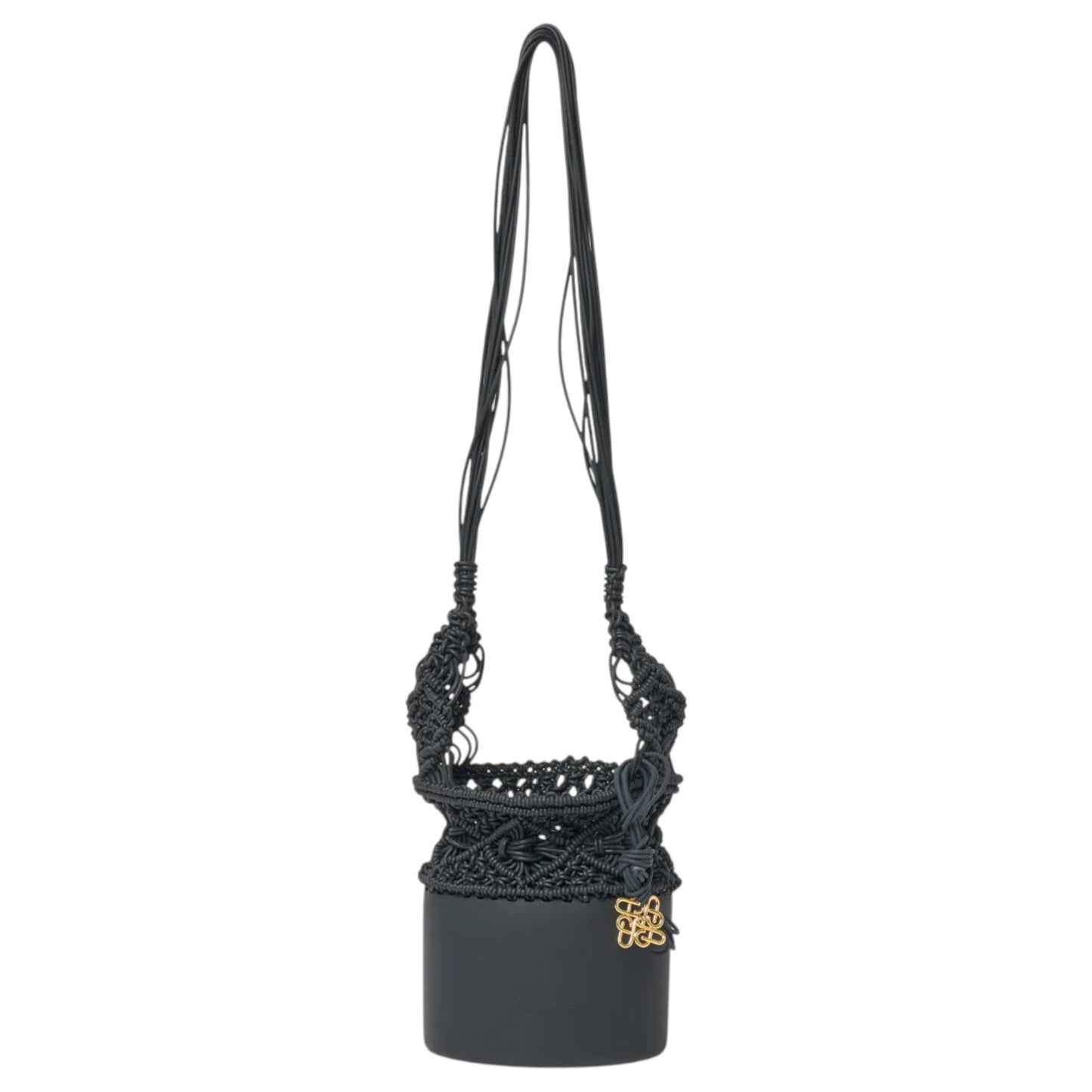 KNOT SILICONE KNITTING BUCKET SHOULDER BAG / BLACK