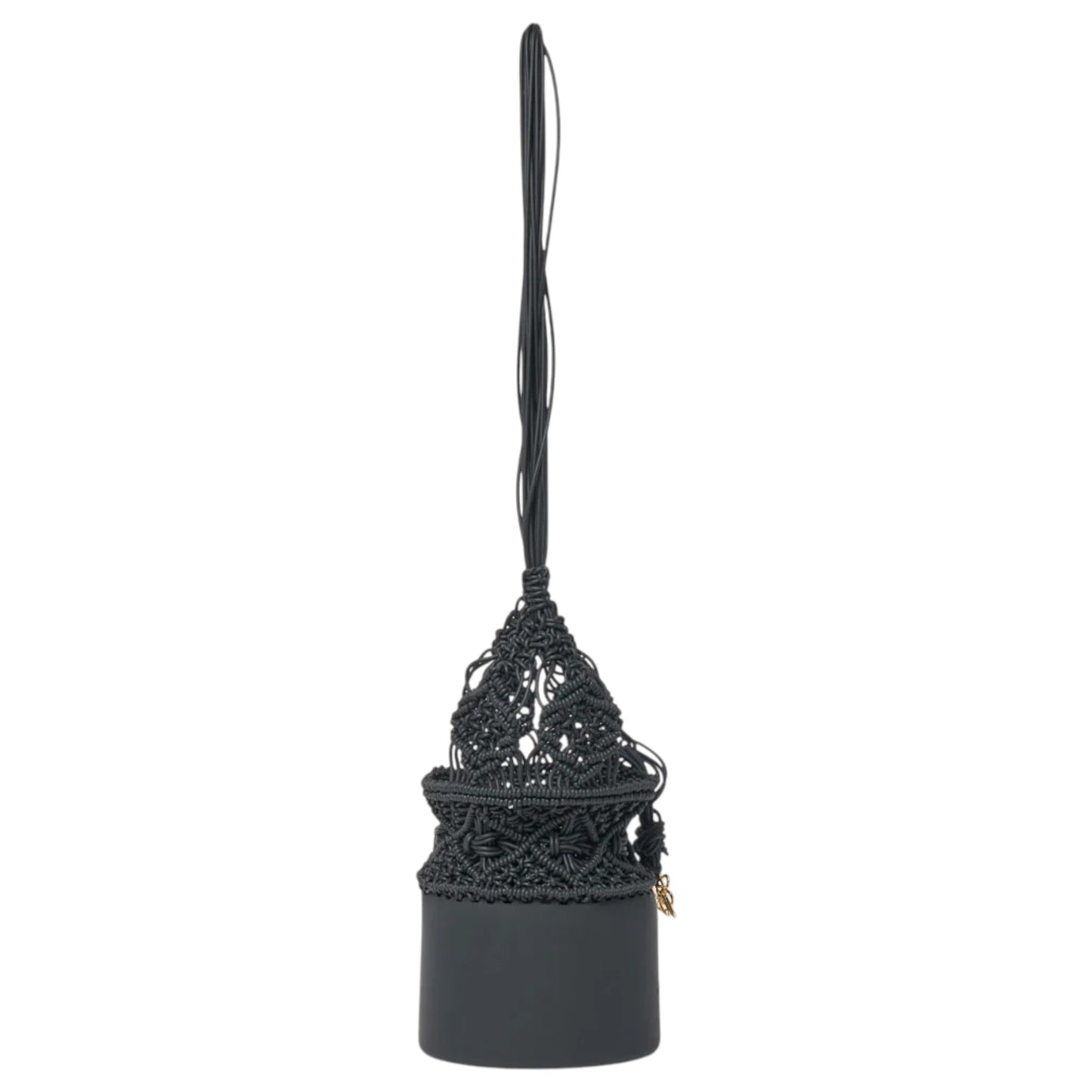 KNOT SILICONE KNITTING BUCKET SHOULDER BAG / BLACK