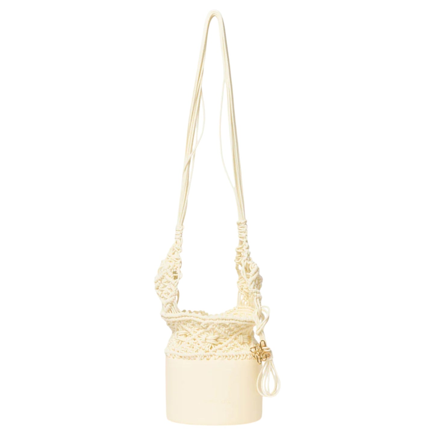 KNOT SILICONE KNITTING BUCKET SHOULDER BAG / IVORY