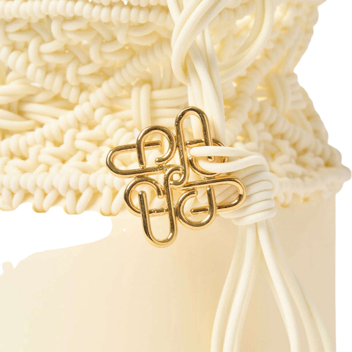 KNOT SILICONE KNITTING BUCKET SHOULDER BAG / IVORY