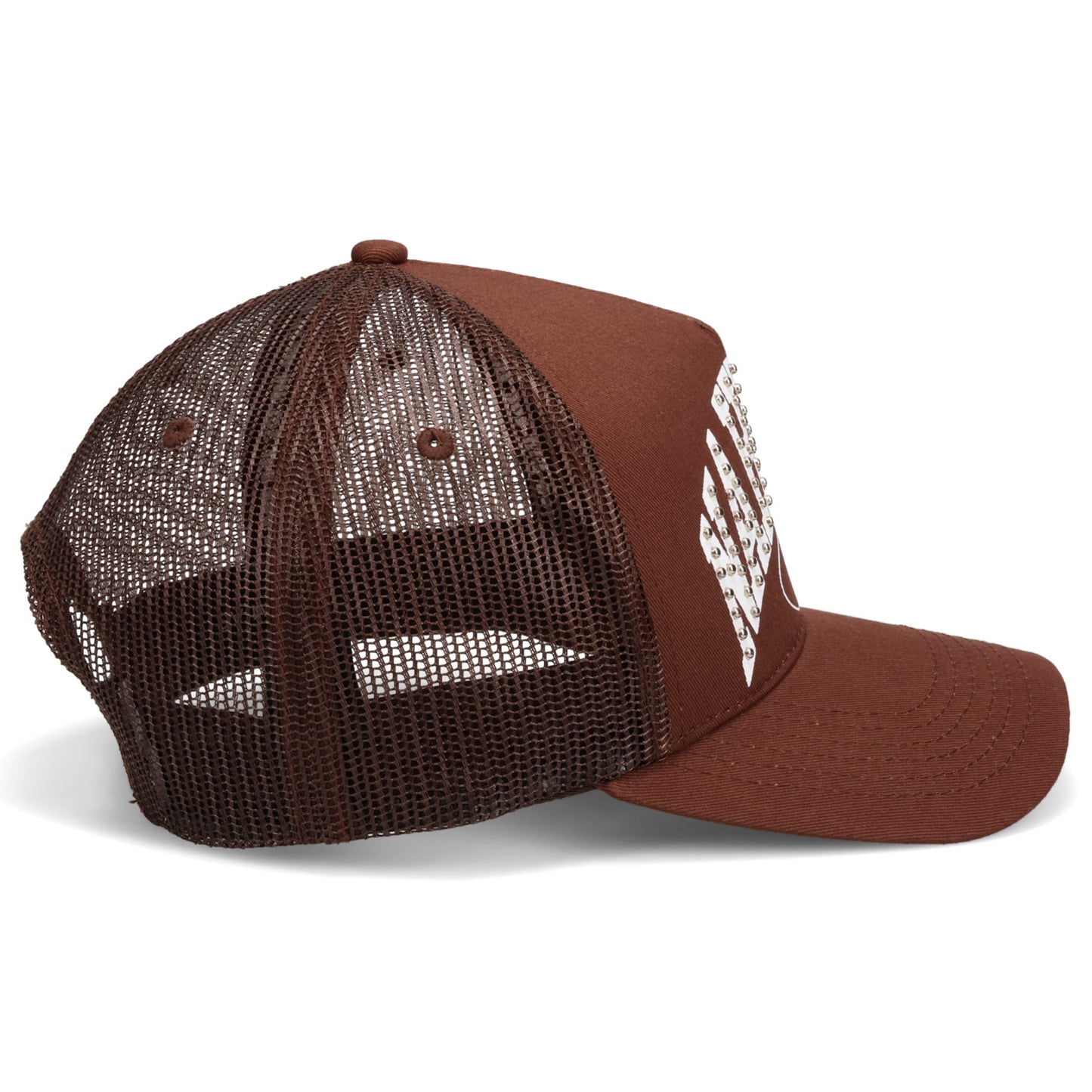 STUDDED NAHMIAS MARQUEETRUCKER HAT / BROWN