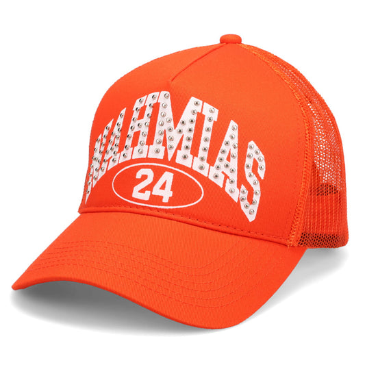 STUDDED NAHMIAS MARQUEETRUCKER HAT / ORANGE