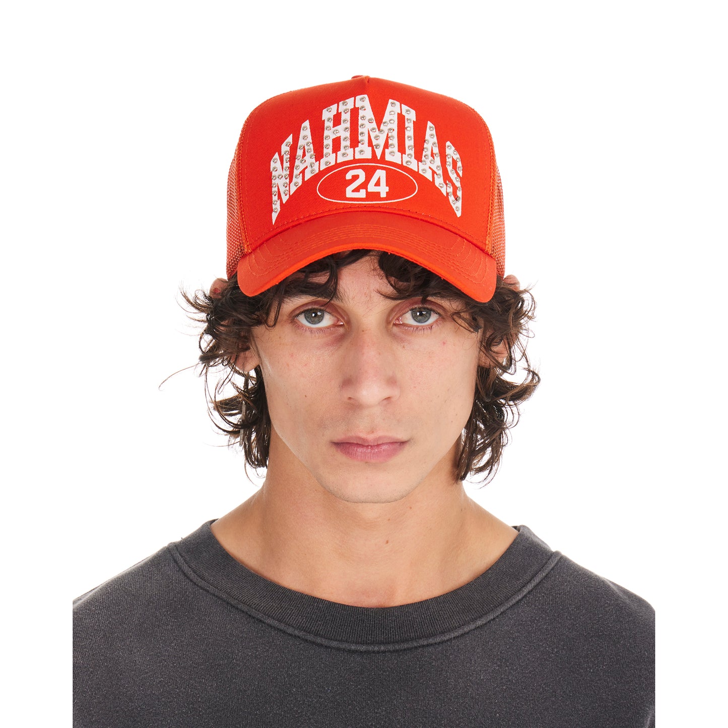 STUDDED NAHMIAS MARQUEETRUCKER HAT / ORANGE