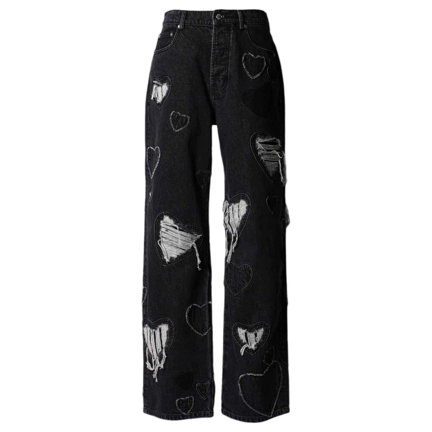 HEART PATCHWORK JEANS / HEART CHARCOAL WASH