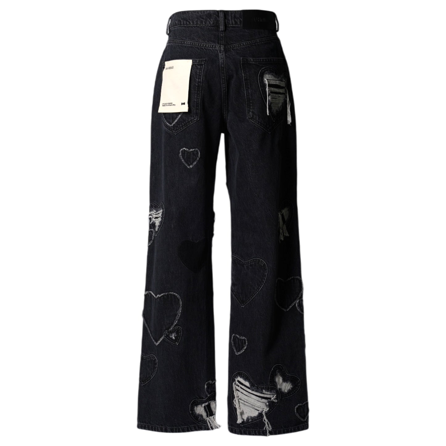 HEART PATCHWORK JEANS / HEART CHARCOAL WASH