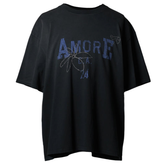 AMORE BOXY T-SHIRT / WORN BLACK