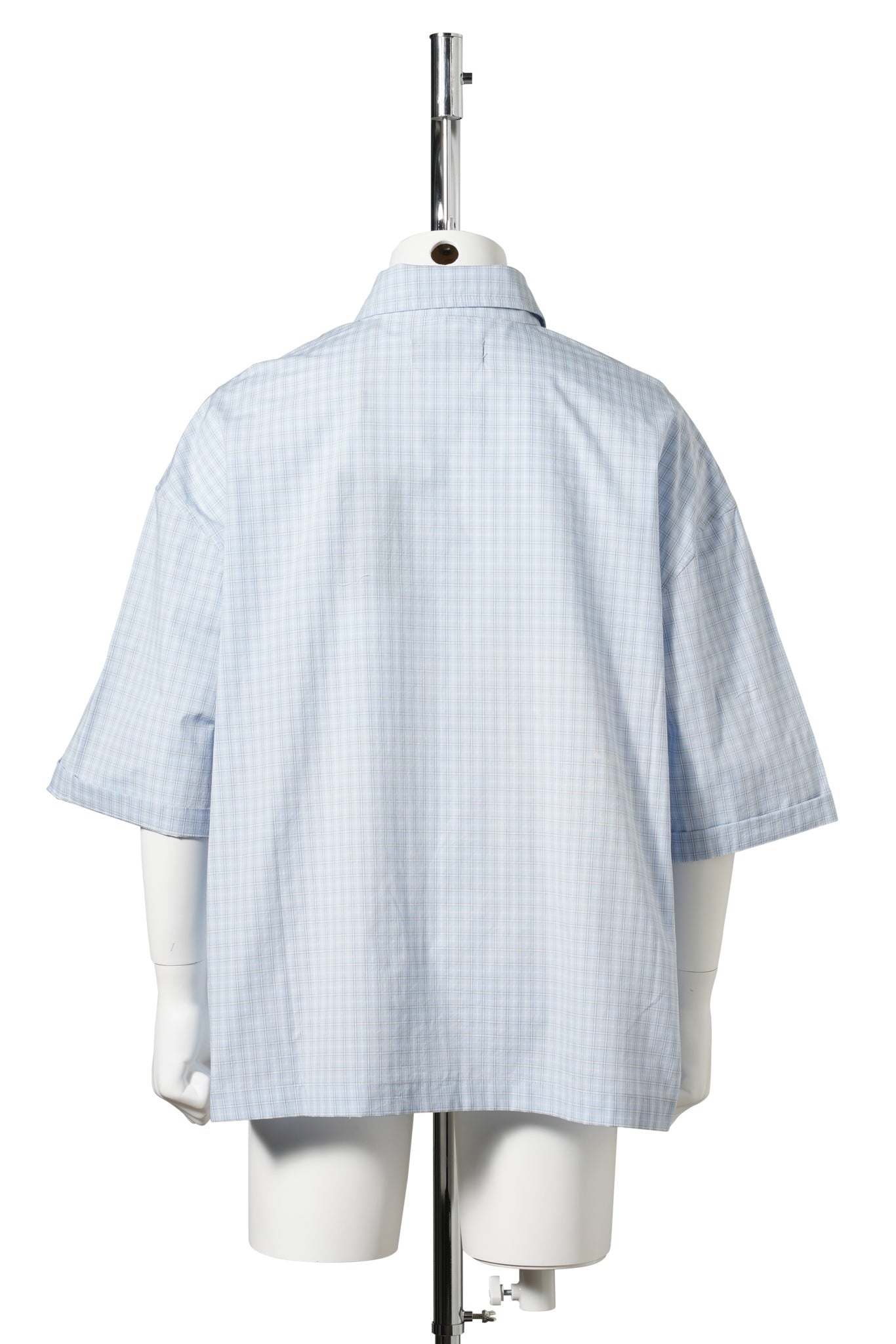 PLAID FORAGE CROPPED SS SHIRT / 421:BLUE